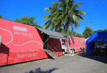 Mamógrafo Móvel estacionado em Muriqui