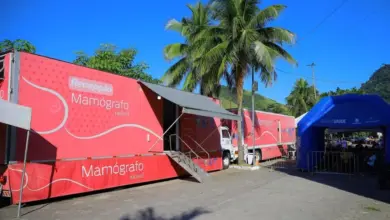 Mamógrafo Móvel estacionado em Muriqui