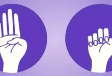 Arte do sinal com a mão que sinaliza violência