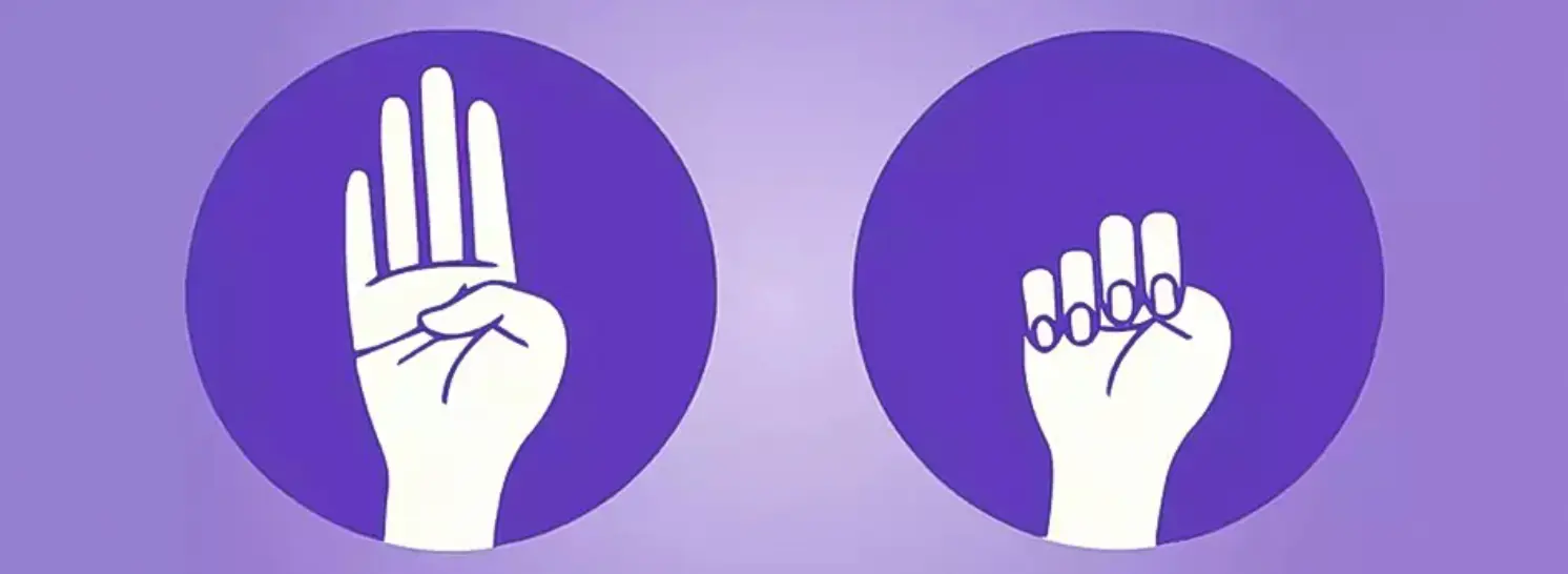 Arte do sinal com a mão que sinaliza violência