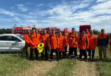 Agentes da Defesa Civil de Itaguaí durante capacitação da CBMERJ quanto a combate a incêndios em Itaguaí.