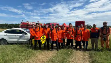 Agentes da Defesa Civil de Itaguaí durante capacitação da CBMERJ quanto a combate a incêndios em Itaguaí.
