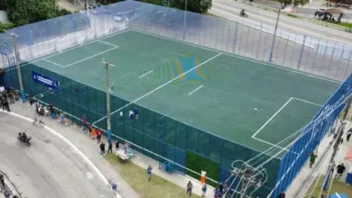 Vista aérea do Complexo esportivo revitalizado em Mangaratiba