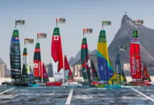 Catamarãs de alta performance disputam regata na Baía de Guanabara