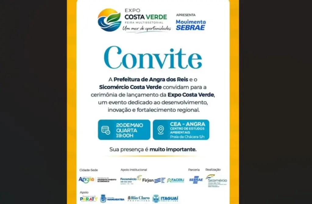 Convite do lançamento oficial da Expo Costa Verde – Feira Multissetorial