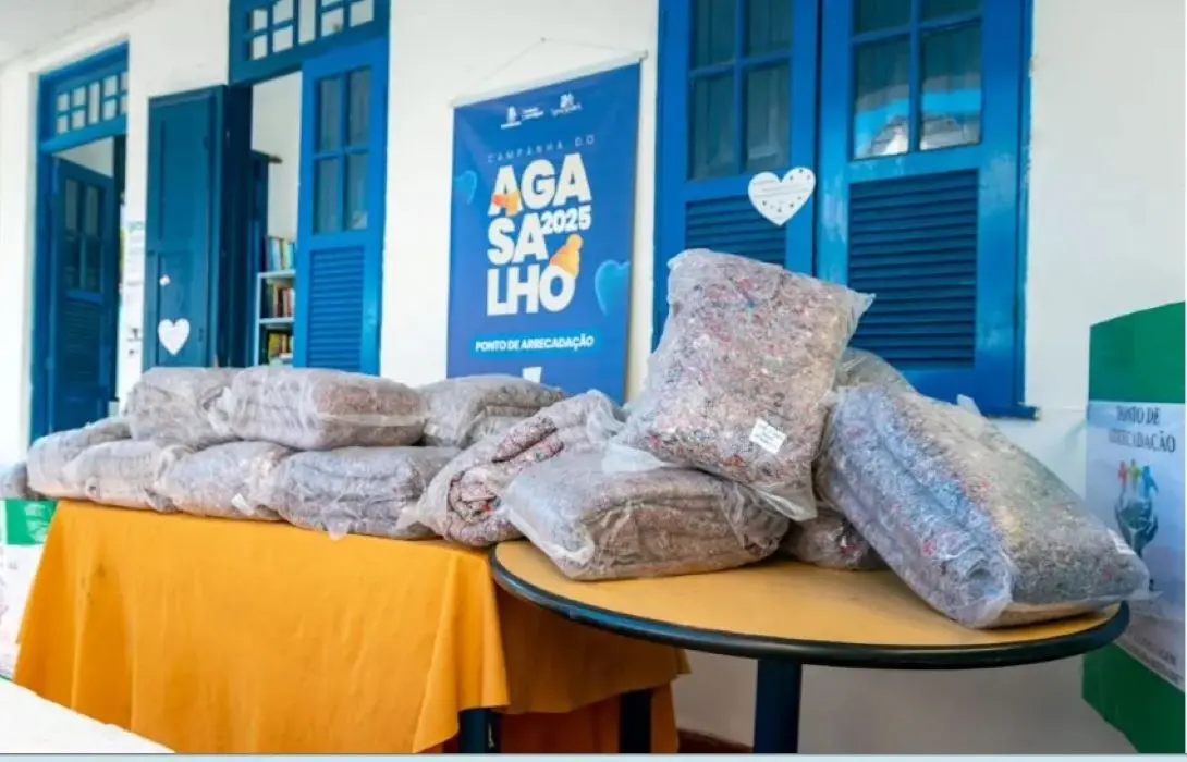 Cobertores doados na campanha 2026 na sede do instituto