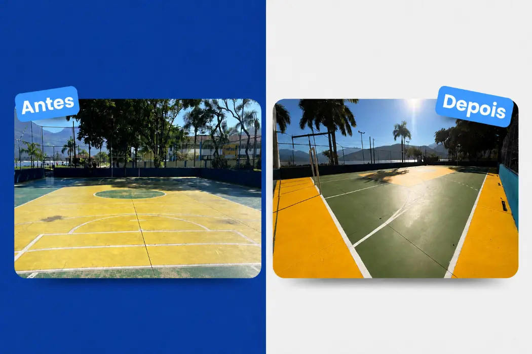 Arte da quadra poliesportiva