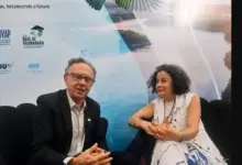 Nelton Friedrich, do Ministério da Integração e do Desenvolvimento Regional, e a geógrafa Uiara Martins, do Comitê Guandu-RJ
