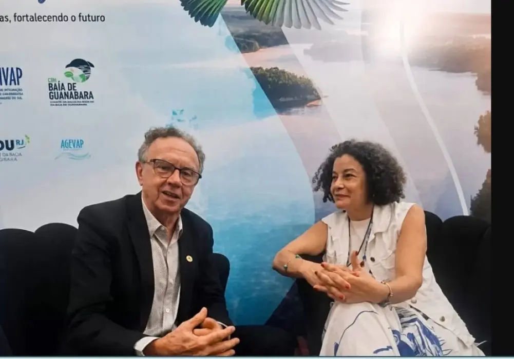 Nelton Friedrich, do Ministério da Integração e do Desenvolvimento Regional, e a geógrafa Uiara Martins, do Comitê Guandu-RJ