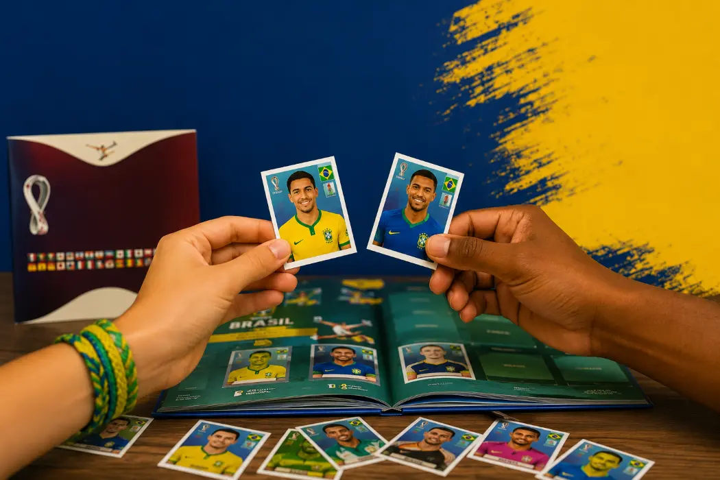 Troca de figurinhas, futebol e muita diversão