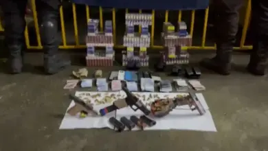 Material apreendido pela Polícia Militar