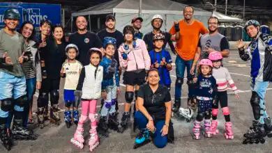 Integrantes do grupo RollerLife-Rio durante encontro semanal no Parque Municipal, onde promovem a prática da patinação e incentivam novos adeptos da modalidade (FOTOS: DIVULGAÇÃO).