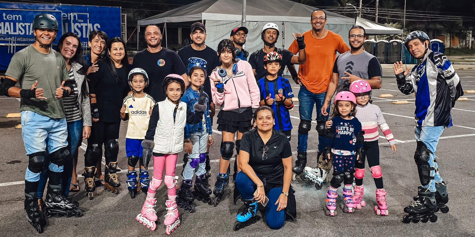 Integrantes do grupo RollerLife-Rio durante encontro semanal no Parque Municipal, onde promovem a prática da patinação e incentivam novos adeptos da modalidade (FOTOS: DIVULGAÇÃO).