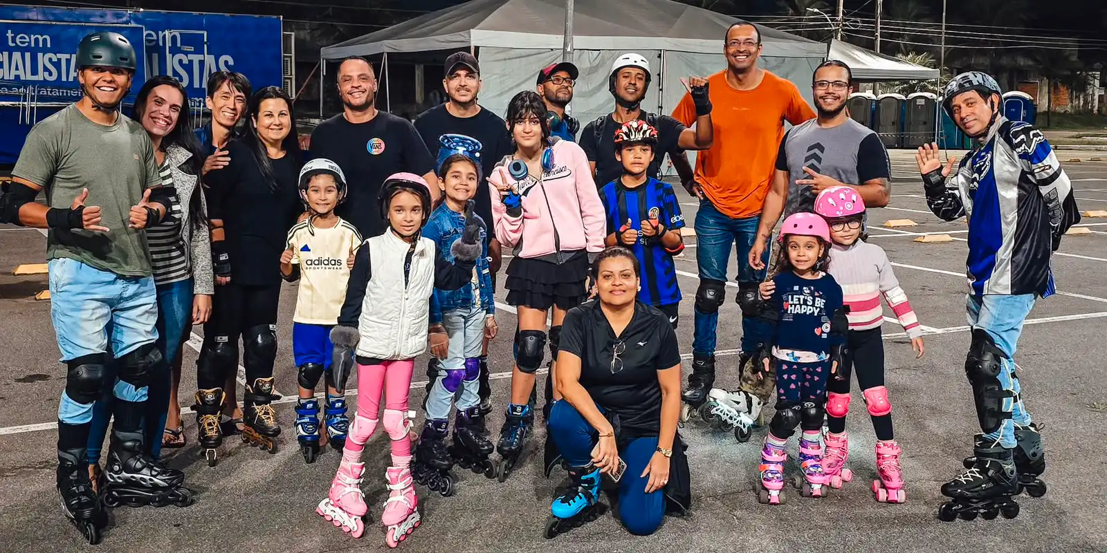 Integrantes do grupo RollerLife-Rio durante encontro semanal no Parque Municipal, onde promovem a prática da patinação e incentivam novos adeptos da modalidade (FOTOS: DIVULGAÇÃO).