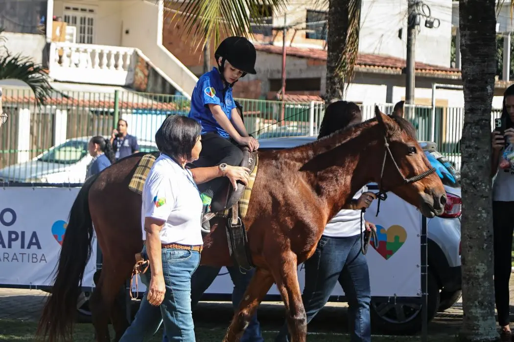 Com o apoio do cavalo como instrumento terapêutico, pacientes desenvolvem habilidades