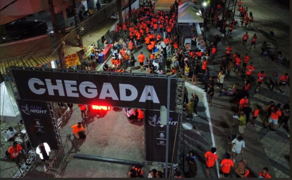 A linha de chegada da 1ª Run Night Muriqui