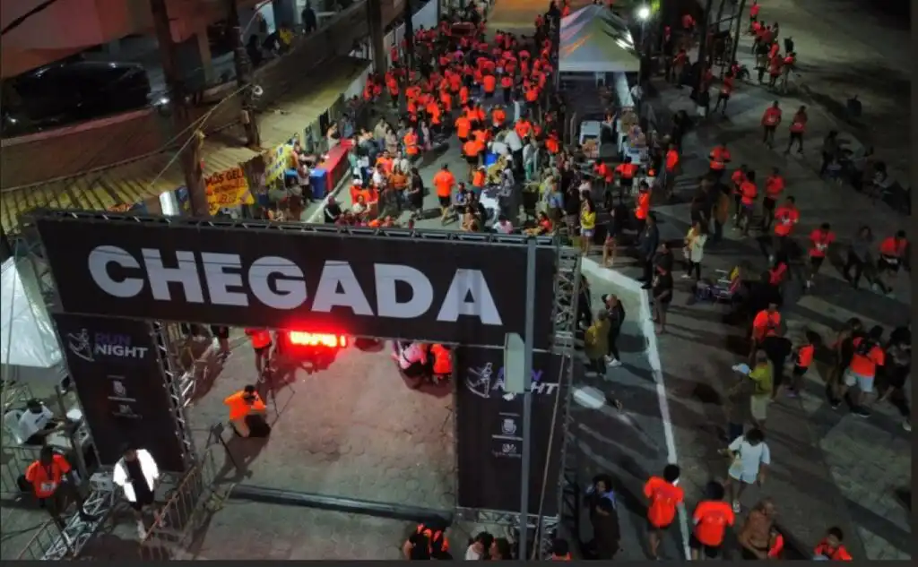 A linha de chegada da 1ª Run Night Muriqui