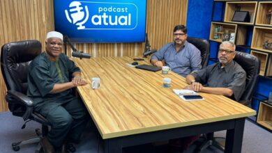 Presença no Podcast Atual: Ivanir dos Santos, que é candidato a deputado federal, conversou com Marcelo Godinho e Renato Reis (FOTO NATALIA NATALINO)