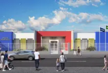Projeto da fachada da nova Crecha da Praia do Saco