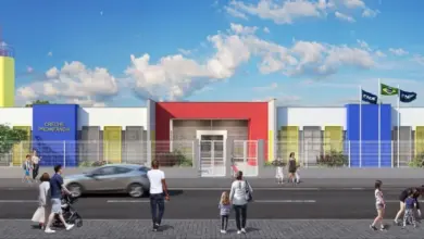 Projeto da fachada da nova Crecha da Praia do Saco