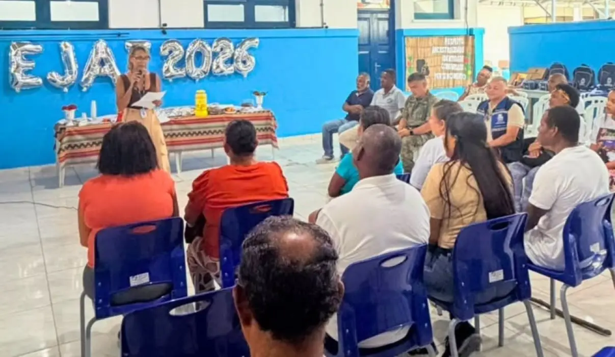 Cerimônia de boas-vindas na Escola da Ilha da Marambaia