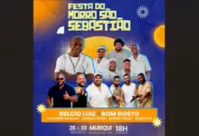 Arte com as atrações da festa
