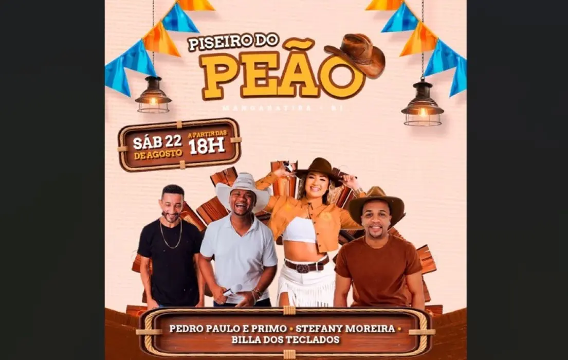 Arte da programação da festa