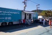Unidade Móvel estacionado em Itacuruçá
