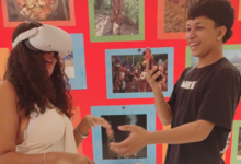 Visitantes podem participar de experiência imersiva com óculos de realidade virtual durante a programação do Centro de Memória no PátioMix Itaguaí.