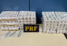 Droga apreendida apresentada pela PRF