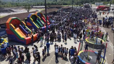 Vista aérea do Parque de Exposições, durante a Festa das Crianças