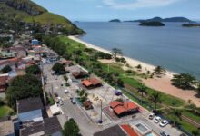 Vista aérea da área em Praia Grande, onde serão implantados os equipamentos públicos