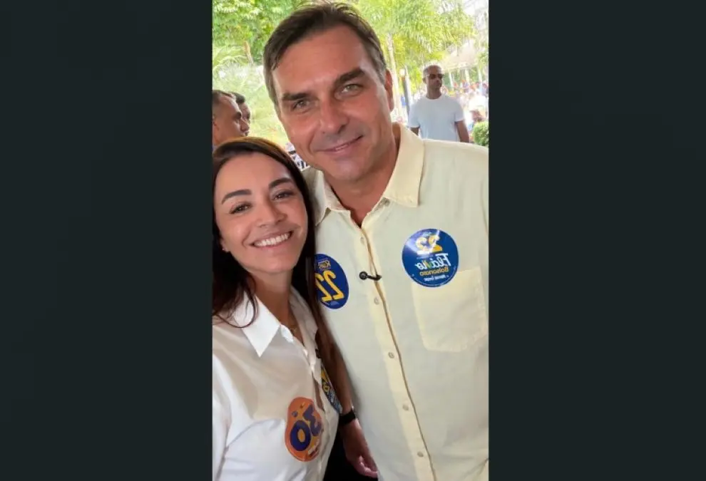 Kelaine Goulart num estratégico encontro com o presidenciável Flávio Bolsonaro