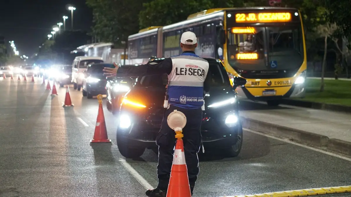 Fiscalização da Operação Lei Seca durante ação realizada no fim de semana no estado